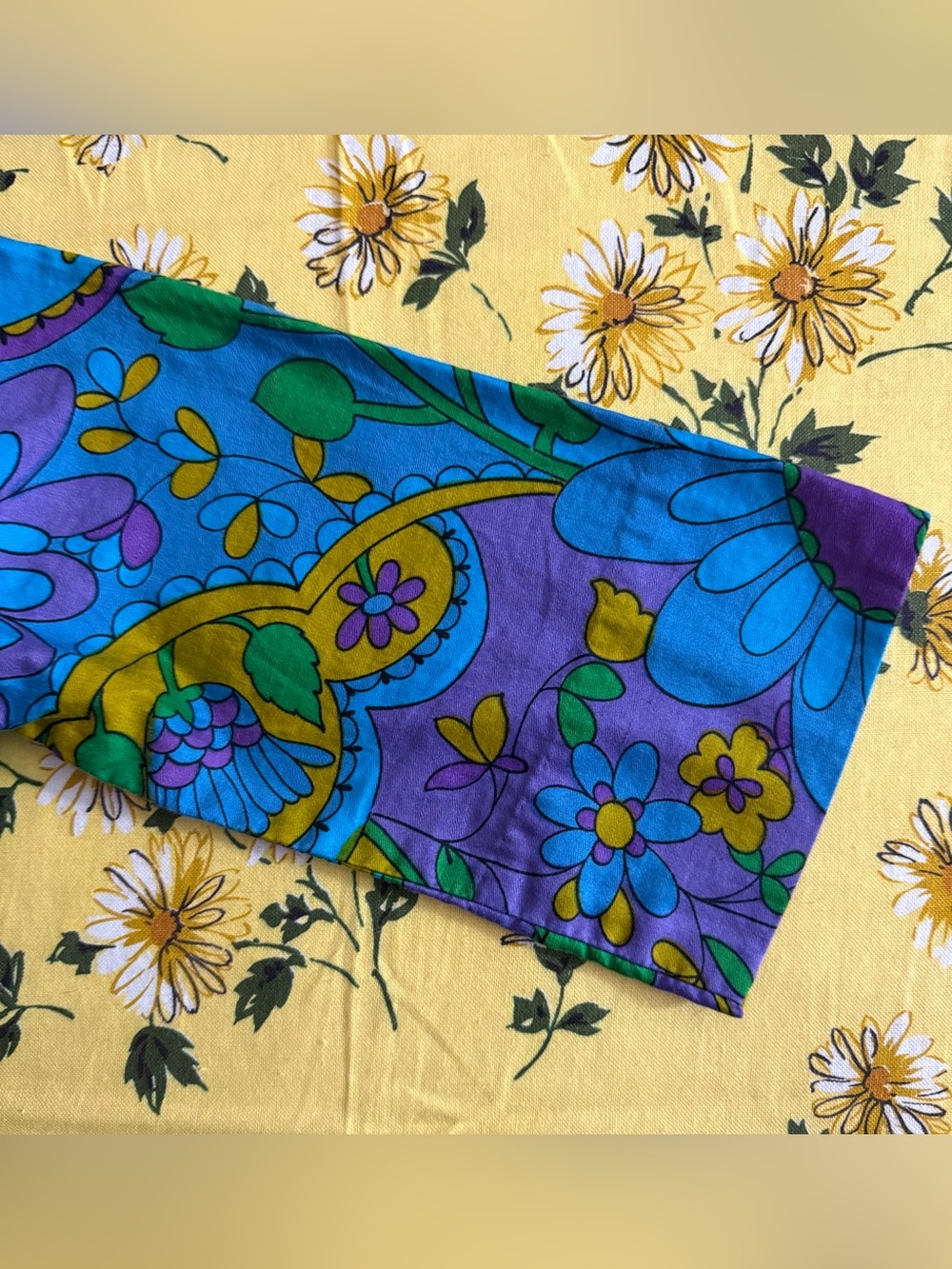 Vtg 70s Sun Fashions Of Hawaii Women’s S Flower Power Groovy Top Hippie Blouse - Picture 6 of 9